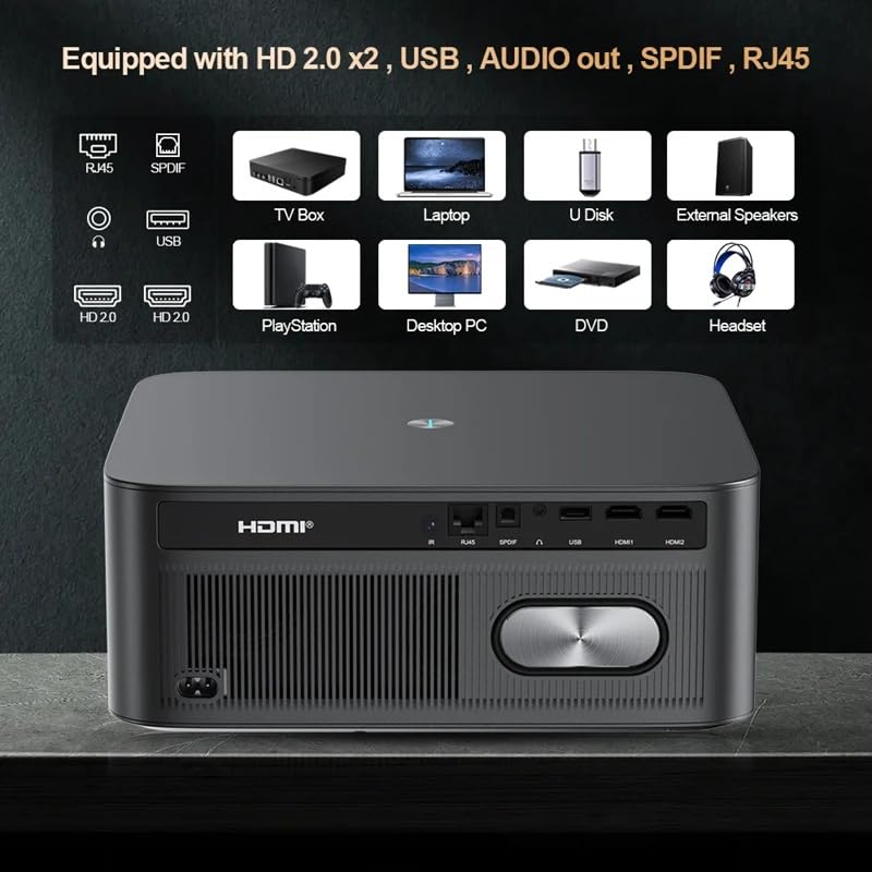 Image of (4K HDR10+, MEMC, 30000 Lumen & HDMI ARC) TOPTRO Exteme Projector 4K Ultra HD True Support, 1080p Native, Auto Focus Auto Keystone, Optical Audio Out, YouTube Hotstar Prime, Android 11 2GB 32G
