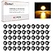 MADCATZ (Pack of 50) Meerkatt 3/4 Inch Mini Round Smoked Lens Amber LED Side Marker Indicator Clearance Front Rear Light Truck Van Boat Trailer Bus w/Grommets 12V DC