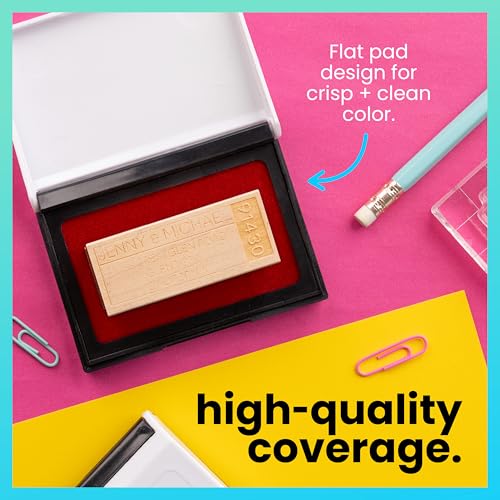 ExcelMark Rubber Stamp Ink Pad Extra Large 3-7/8" x 7" (Red) - Thumbnail 4