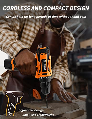 Cordless Drill Set,12V Electric Screwdriver Driver Tool Kit,18+1 Clutch & Variable Speed,3/8-Inch Keyless Chuck，35Nm（310In-Lbs）Max Torque,With 2 Battery & Charger,And Other Accessories #TOP2