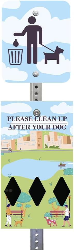 ZERO WASTE USA – NEW 2026 DISPENSE-ART™ UV Printed Aluminum 7' Dog Waste Station - No Trash Can – 25% More Storage & Enhanced UV Protection – Includes 400 Roll Bags – 10-Year Warranty (Abstract Paw)
