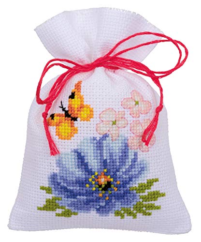 VERVACO (3PL) CROSS STITCH, Cotton, Colourful Flowers (18 Count) 3/Pkg, One Size
