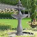 Dephet 47.4'H Italian Outdoor Garden Water Fountains, Fountains and Waterfalls Outside, Large Cascading Indoor Floor-Standing Resin Bubbler Fountain Features w/Pump for Patio and Yard Decor (Grey)