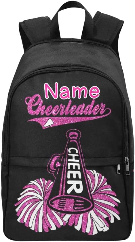Personalized Cheer Blue Art Cheerleader Backpack with Name Custom Travel Daypack Bag for Man Woman Gifts