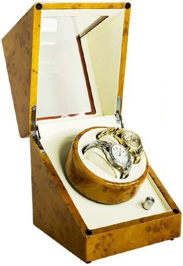 FENOKD Automatic Watch Winder Watch Winder Shake Table Device Automatic Winding Box Mute Anti-Magnetic Shaker Motor Winding Device Turntable Box Wood Grain