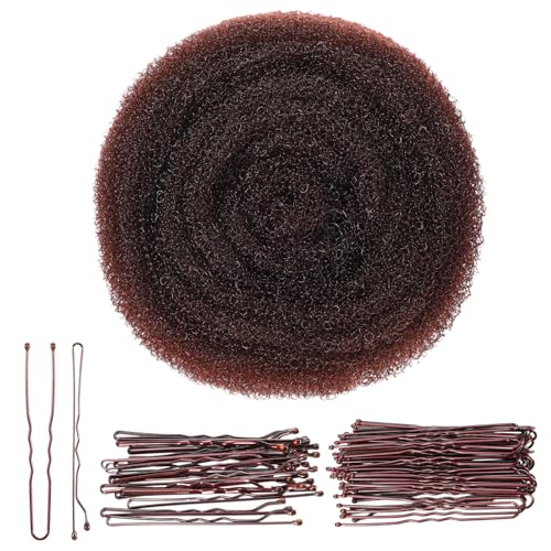 YBEATY Hair Bun Maker Kit 1PC Hair Bun Maker Tool 20PCS Hair Pins 50PCS U Bobby Pins Set for Short and Thin Hair Kids Girls Women Ballet Dance Hair Shapers Accessories Set (Brown)
