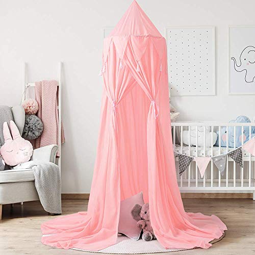 YIKANWEN Baby luifel bedhemel kinderen baby bed chiffon decoratie muggennet voor baby kleedkamer binnen buiten spelen… - Afbeelding 4