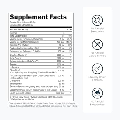 Transparent Labs Bulk Pre Workout Powder - Naturally Sweetened Preworkout for Men & Women, Pre Work Out for Muscle Building & Strength w/Beta Alanine & BetaPure - 30 Servings, Peach Mango