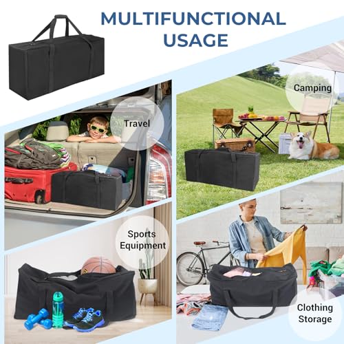 Image of COOLBEBE 32 inch Sports Duffle Bag - 73L Large Travel Duffel Luggage Bag with Upgrade 2-way Lockable Zippers, Sturdy & Water Resistant, Black