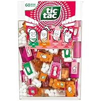 Tic Tac Mini Mix 60er – 228 g – Strawberry, Orange & Mint – Fruchtige Minzdragees im Großpack – Inkl. Naschwerk® Sticker
