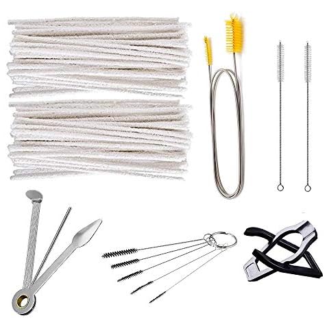 Tobacco Pipe Cleaners Tool kit: 100pcs Bristle Pipe Cleaners 1pc Smoking Pipe Tool Reamers Tamper Cleaning Tool 1pc Long Pipe Cleaners Brush 1pc Nylon Brush Set and 2pcs Drinking Straw Brushs Cover
