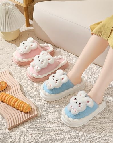 Animal Slippers for Women Cute Bunny Slippers Funny slipper Warm Plush Winter House Cotton Slippers4