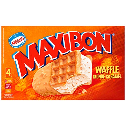 Nestlé Sandwich, Helado Waffle, Nata y Blonde Caramel, 4 x 140ml (Congelado)