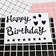 6 Stück Happy Birthday Luftballon Aufkleber, Balloon Sticker Selbstklebende Ballonaufkleber Happy Birthday Alphabet Aufkleber für DIY Luftballons auf Geburtstagsfeiernf (Schwarz)