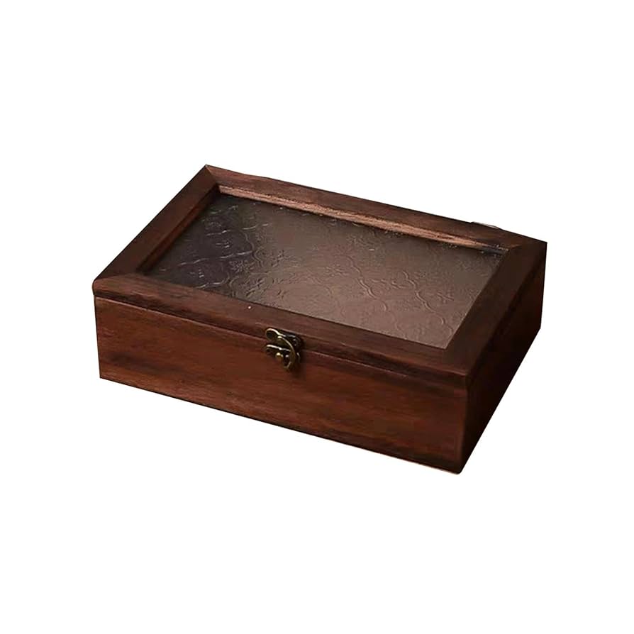 Amazon | KRDPMV 手作りの蓋付き木製小物入れ, 24x15.5x7cm