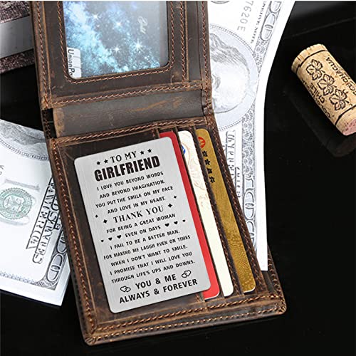 Emideary I Love You Beyond Words Greeting Card - Valentine's Day Gift for Girlfriend - Cute Wallet Card, Stainless Steel, Permanent Engraving3