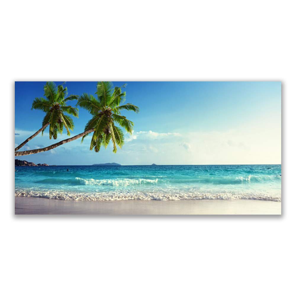Tulup Image sur verre Tableau Impression 100x50 Feuilles Palmiers