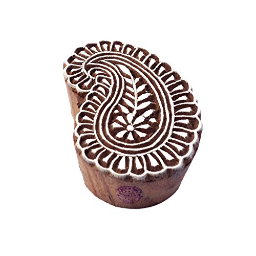 Royal Kraft Jaipuri Paisley Rétro Forme Bois Tampon pour Impression - DIY Henné Tissu Textile Papier Argile Poterie Bloc Impression Timbre Cover