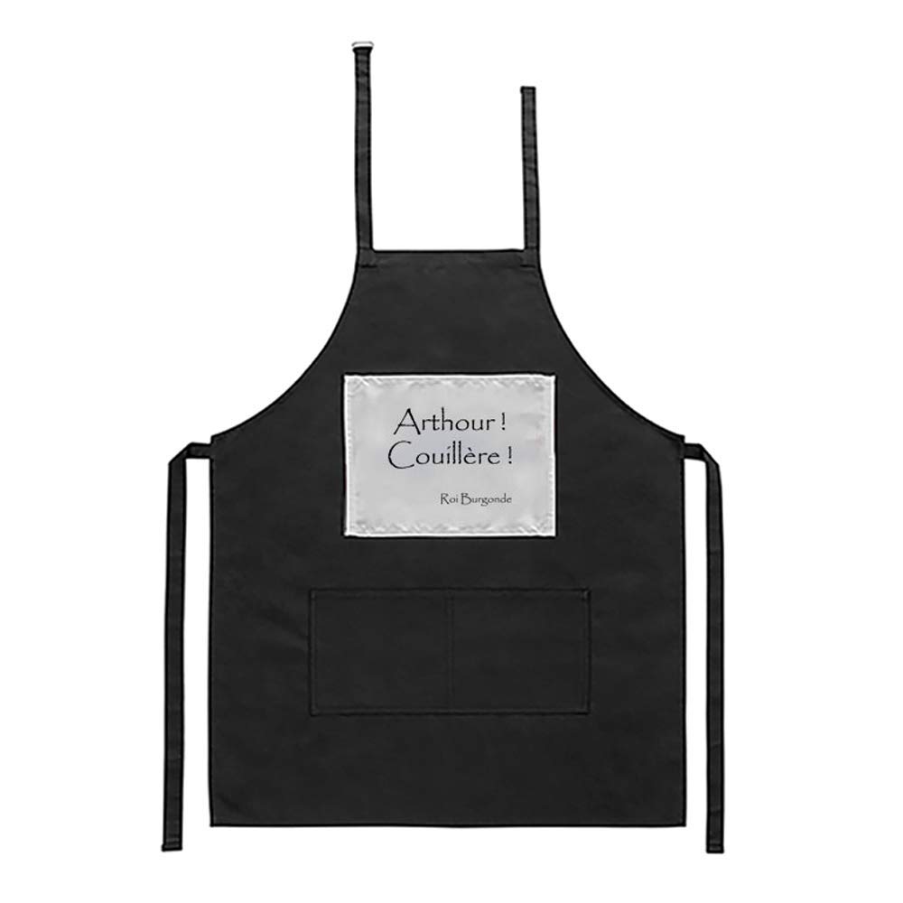 Mygoodprice Tablier noir de cuisine barbecue Roi Burgonde Arthour Couillère citation Kaamelott