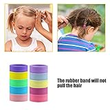 Hanyousheng 200 Stück Haargummis,Bunt Elastisch Haargummis,2mm Multicolor Haarbänder Nichtmetall, Pferdeschwanz Inhaber Haarzubehör für Kleine Mädchen Kinder