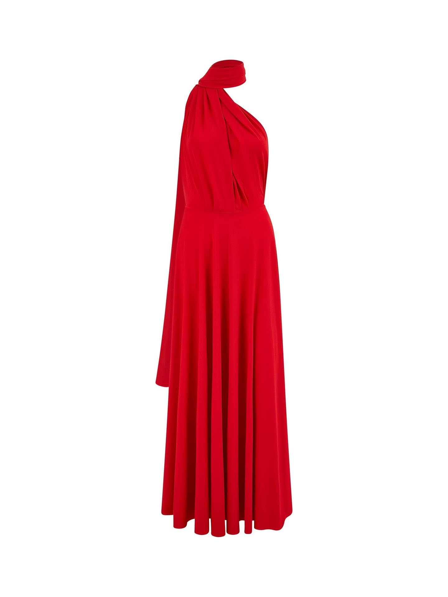 Yumi Women's Red Jersey Stretch Multiway Midi Dress | : Size 8