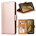 Produktbild Bozon Galaxy A6 2018 Hülle, Handyhülle Leder Tasche für Samsung Galaxy A6 (2018) Schutzhülle Flip Wallet mit Ständer und Kartenfächer/Magnetverschluss (Rose Gold)