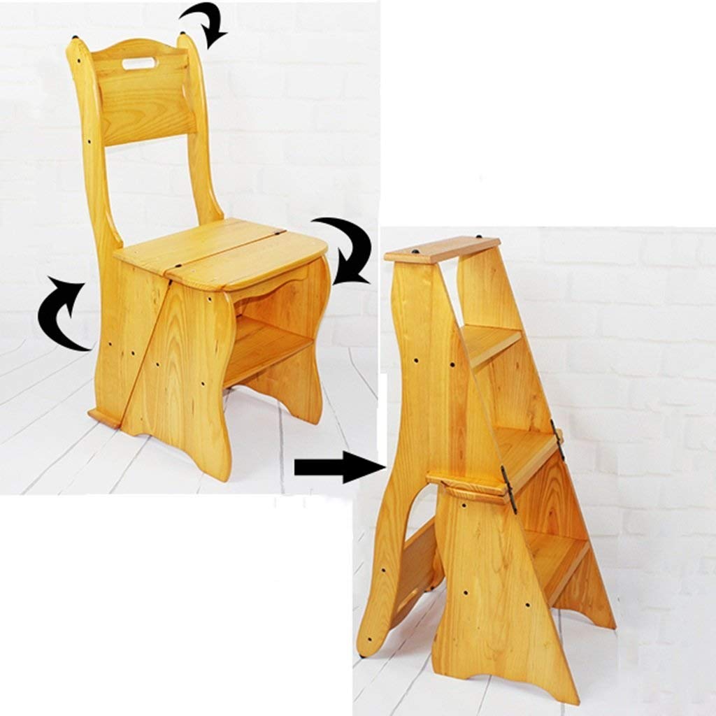 Tabouret à l'échelle pliante en bois pour sécuriser l'accès aux rangements en hauteur