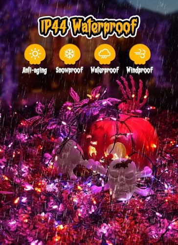Image of Brightown Orange and Purple Battery Operated Christmas String Lights