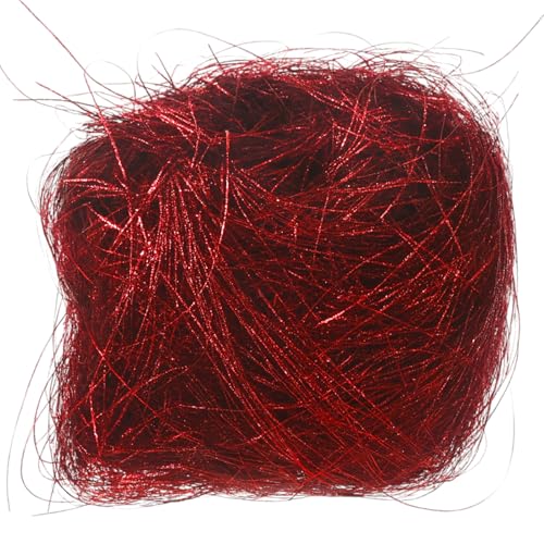 MIJOMA Fibras decorativas de pelo de ángel, decoración navideña brillante para manualidades y diseño, ideal para árboles, arreglos, corona de Adviento y decoración de mesa (rojo navideño)