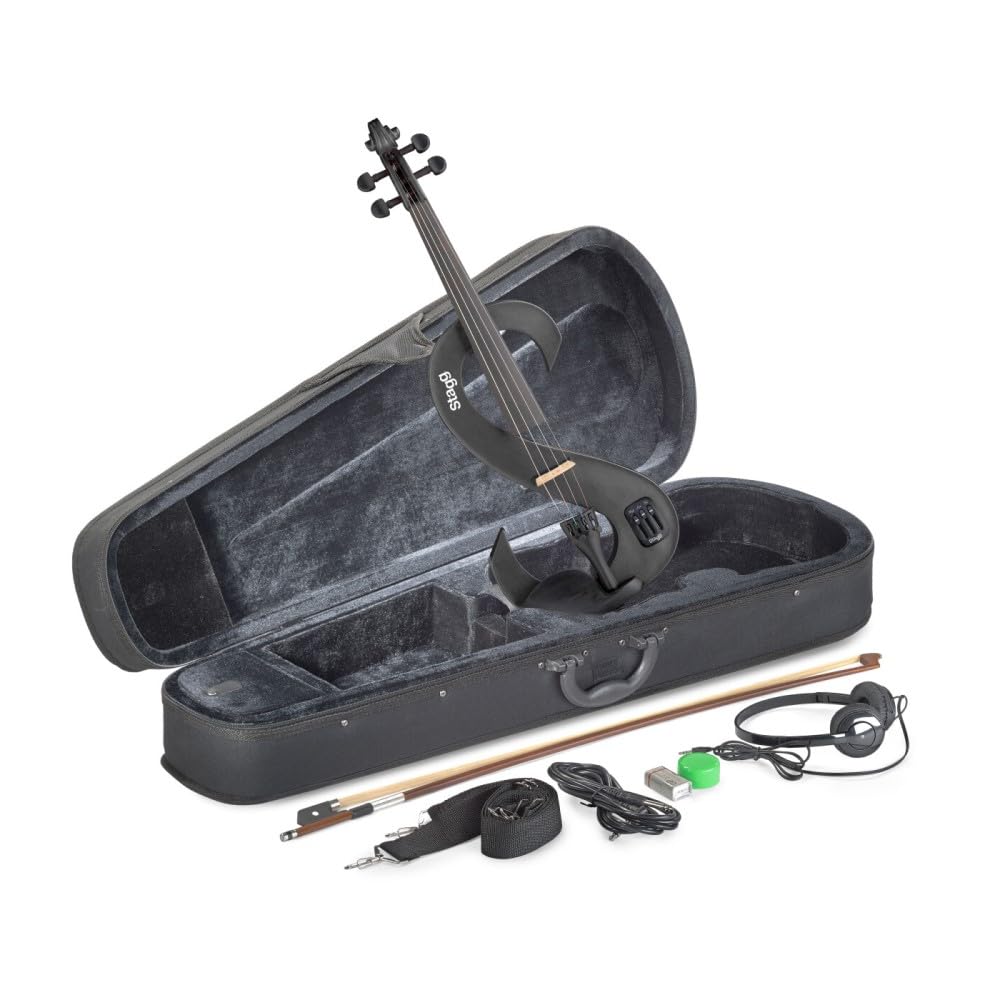 Stagg EVN 4/4 MBK Violon électrique Noir métallique