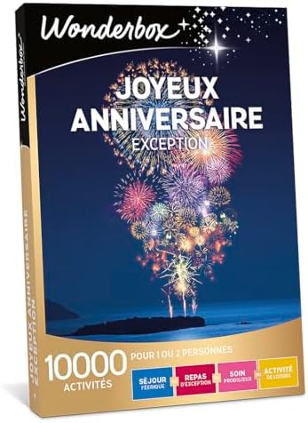 Wonderbox - Joyeux Anniversaire Exception - Coffret Cadeau - Idée Cadeau Multi Activités
