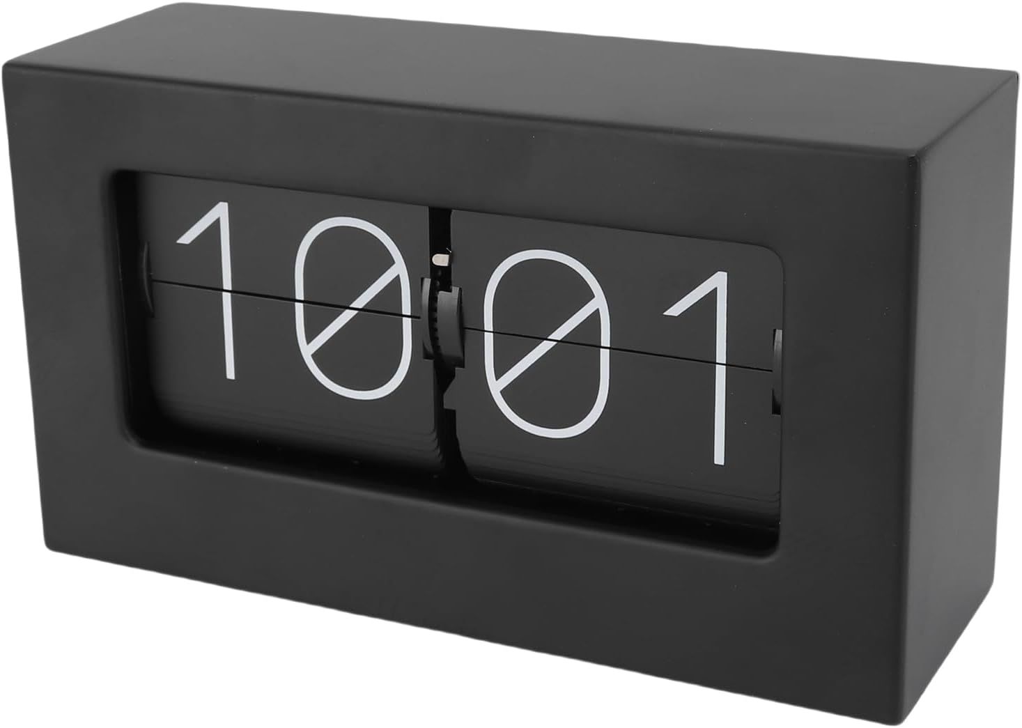 Diydeg Flip Desk Clock, 24H Auto Flip Clock Battery Powered Table, Mechanical Retro Digital Down Stainless Steel Shelf for Living Room Bedroom