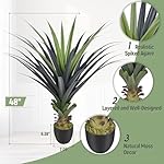 Künstliche Agave Groß 120cm, Klein Künstliche Pflanzen mit Stacheln, Kunstpflanze für Wohnzimmer Haus Büro Balkon Garten Veranda, Terrasse Innen und Außen Deko (1 Stück) – Bild 5