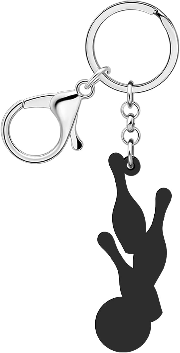 DOWAY Acrylic Fun Bowling Keychain Accessories Bowling Gifts for Women Kids Boys Sports Fans Backpack Girls Purse Charms Bag image 5