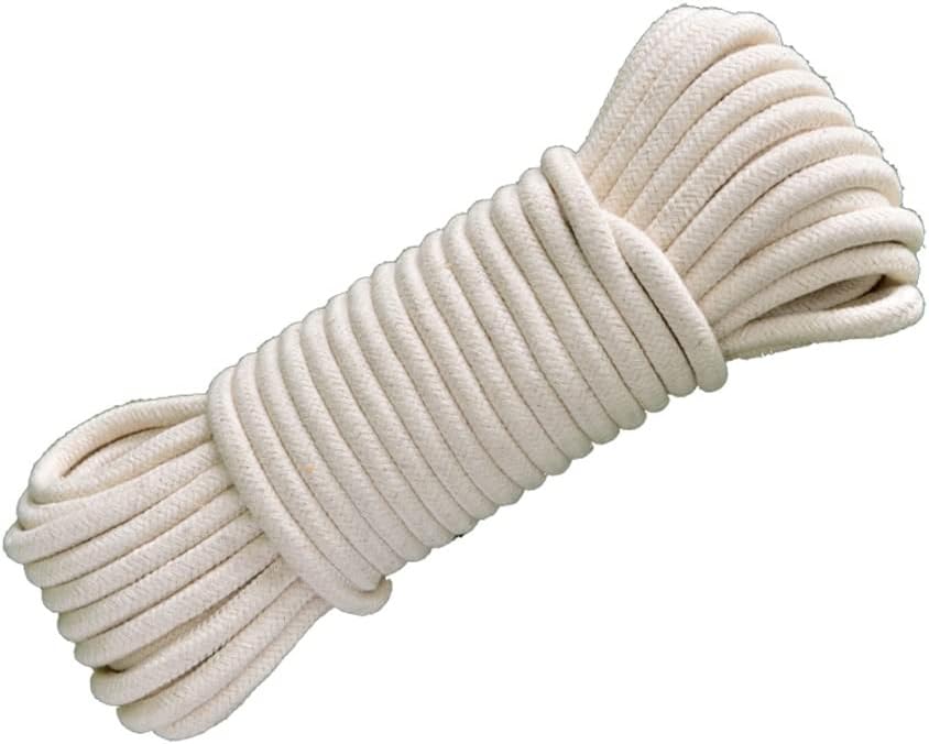 Decoration cotton Natural Cotton Rope White Craft Rope Clothesline Used for DIY Rope Baskets, Handicrafts manual Cotton Rope Wall Hanging, Plant Hangers Crafts, Knitting (Color : 8mm, Size : 20m)