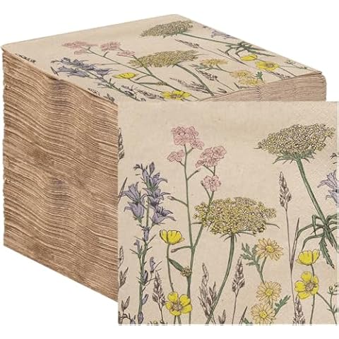 Table Kind 100 Eco-Friendly Floral Napkins Cover