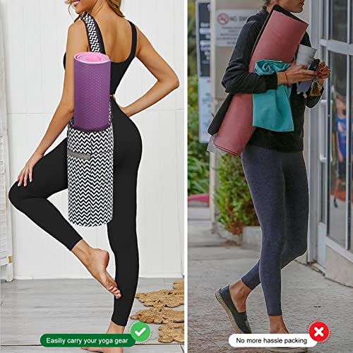 Hua Angel Yoga Mat Bag - Canvas Large Sling Pilates Bag, Floral Long Yoga Tote Carriers For Women, Fits Most Size Mats #TOP3