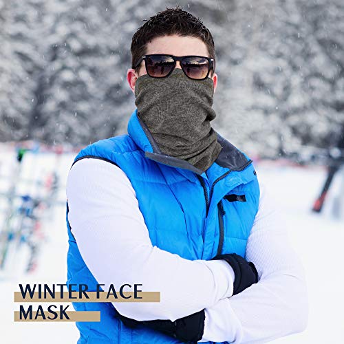 Exski Winter Neck Gaiter Warmer, Soft Fleece Face Mask Scarf For Cold Weather Skiing Cycling Outdoor Sports 2 Packed #TOP3