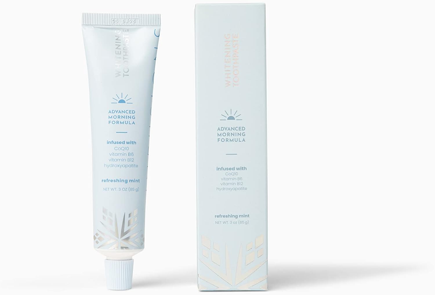 SNOW Infusions Whitening Toothpaste, Advanced Morning Formula with Hydroxyapatite, CoQ10, Vitamins B12 and B6 for Energy Boost, Teeth Whitening Toothpaste - Refreshing Mint Flavor