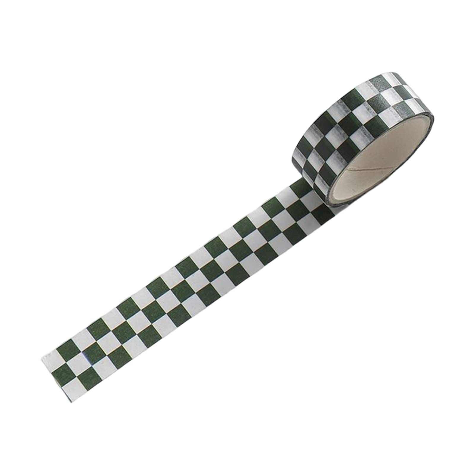 matumou 1 Roll Washi Sticky Adhesive Clear Print Removable Fade-resistant Scrapbooking Washi Checkerboard Pattern for Kids
