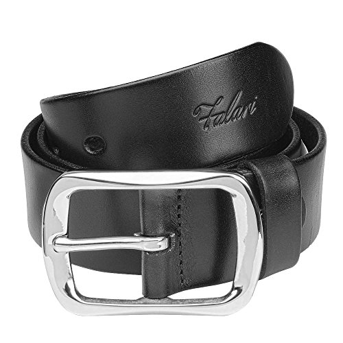 Falari Men's Full Grain Leather Belt Stainless Steel Buckle 9002