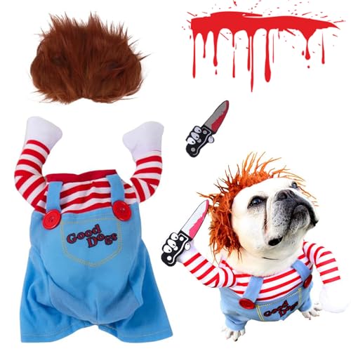 Halloween Kostüme für Hunde, Gruseliges Hundekostüm für Halloween-Partys, Lustige Verkleidung für Haustiere, 1 Set (M)