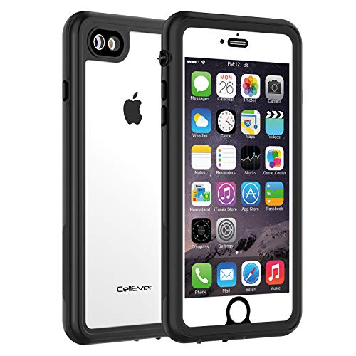Cellever Waterproof Case For Iphone Se 2020 / Iphone 8 / Iphone 7, 4.7-Inch, Clear Waterproof Ip68 Certified Shockproof Sandproof Snowproof Full Body Sealed Protective Transparent Cover Kz (Black) #TOP11