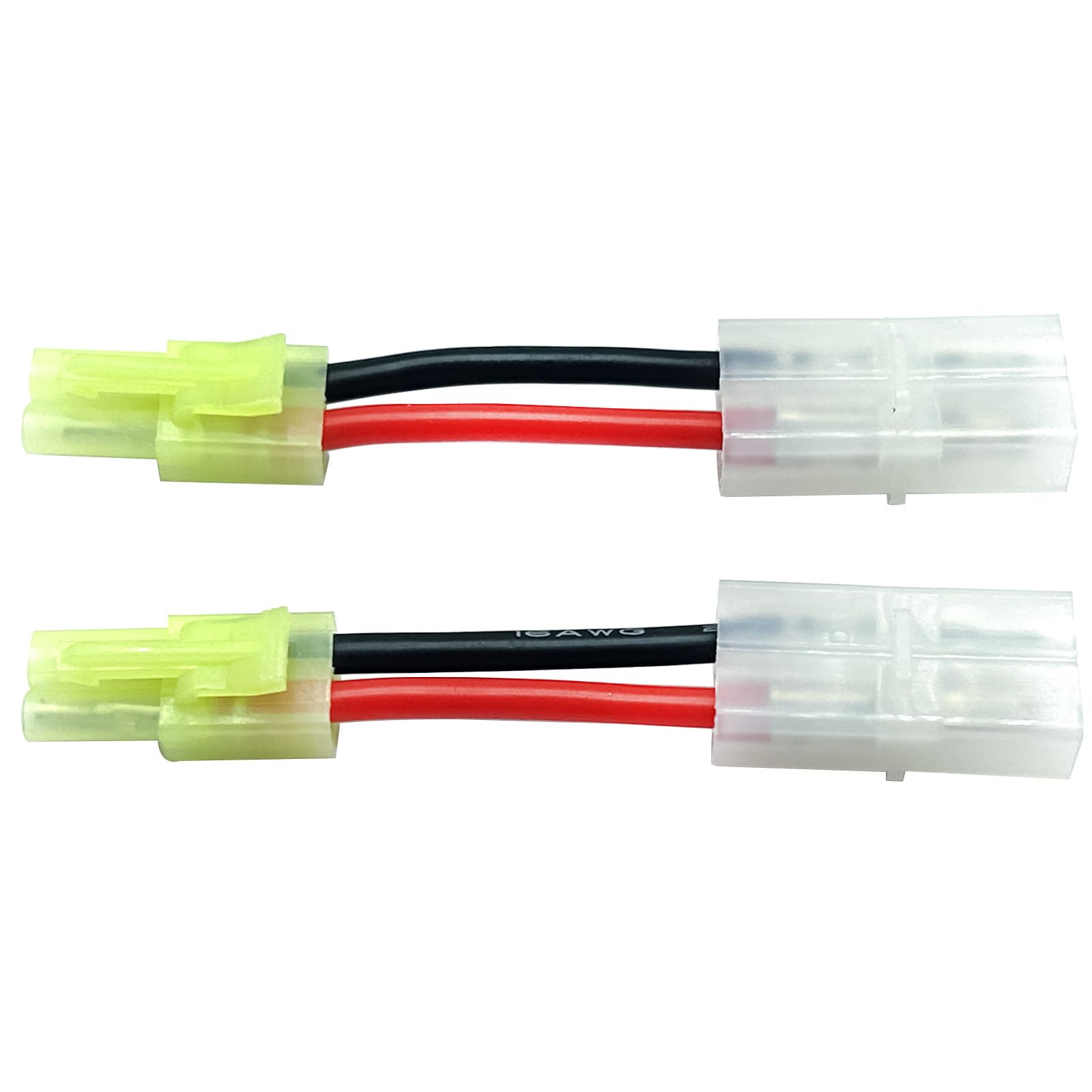 2Pairs RC Adapter Compatible with Large Tamiya Style Plug to Mini Tamiya Plug Adapter 16AWG 5CM Female Male Cable Wire for Airsoft - Image 3