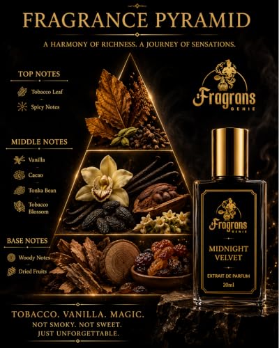 Image of Midnight Velvet Extrait de Parfum for Men & Women | Smokeless Tobacco Vanilla Luxury Perfume | Long Lasting Woody Spicy Fragrance | Date Night, Office | 20ml