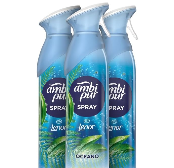 Ambi Pur Spray Désodorisant brise marine 185 ml x 8