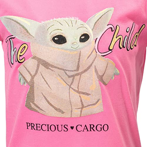 Image of STAR WARS The Mandalorian Grogu Girls T-Shirt and French Terry Shorts Outfit Set Toddler to Big Kid Sizes (4-14-16)