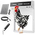 Automatic Chicken Coop Door Solar, Battery Powered & Weatherproof Aluminum, Timer Modes for Safe and Convenient Chicken, Easy Install, Reliable All-Season Performance (White)