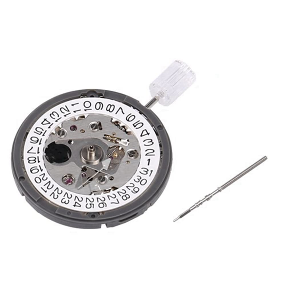 Orton NH35 NH35A Uhrwerk Hohe Genauigkeit Mechanische Uhr Bewegung Datum bei 3 Datumsrad 24 Juwelen Automatische Selbstaufzug, Silberfarben und Weiß