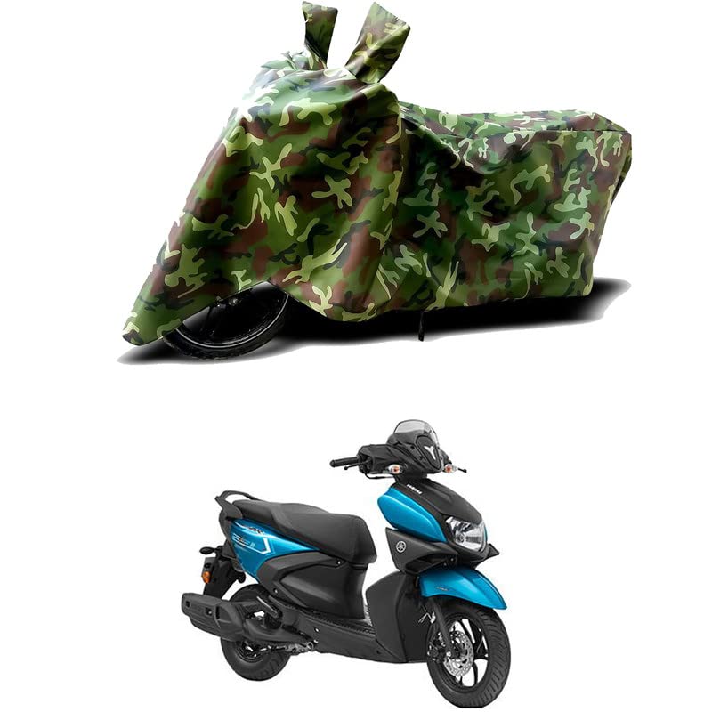 Image of 100% Water Resistant Bike Scooty Two Wheeler Body Cover Compatible for Yamaha RayZR 125 BS6 /UV-Rays /Heat Protection /Birds Dropping /Scratchproof /Dust Proof /Waterproof /All Varient[Green MJ]